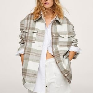 New with tags Mango Check Shacket/Overshirt